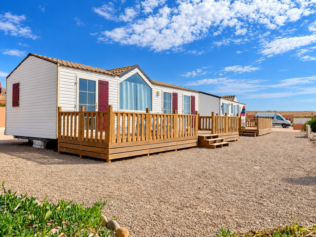 Sunlit Mobile Home Park Retreat